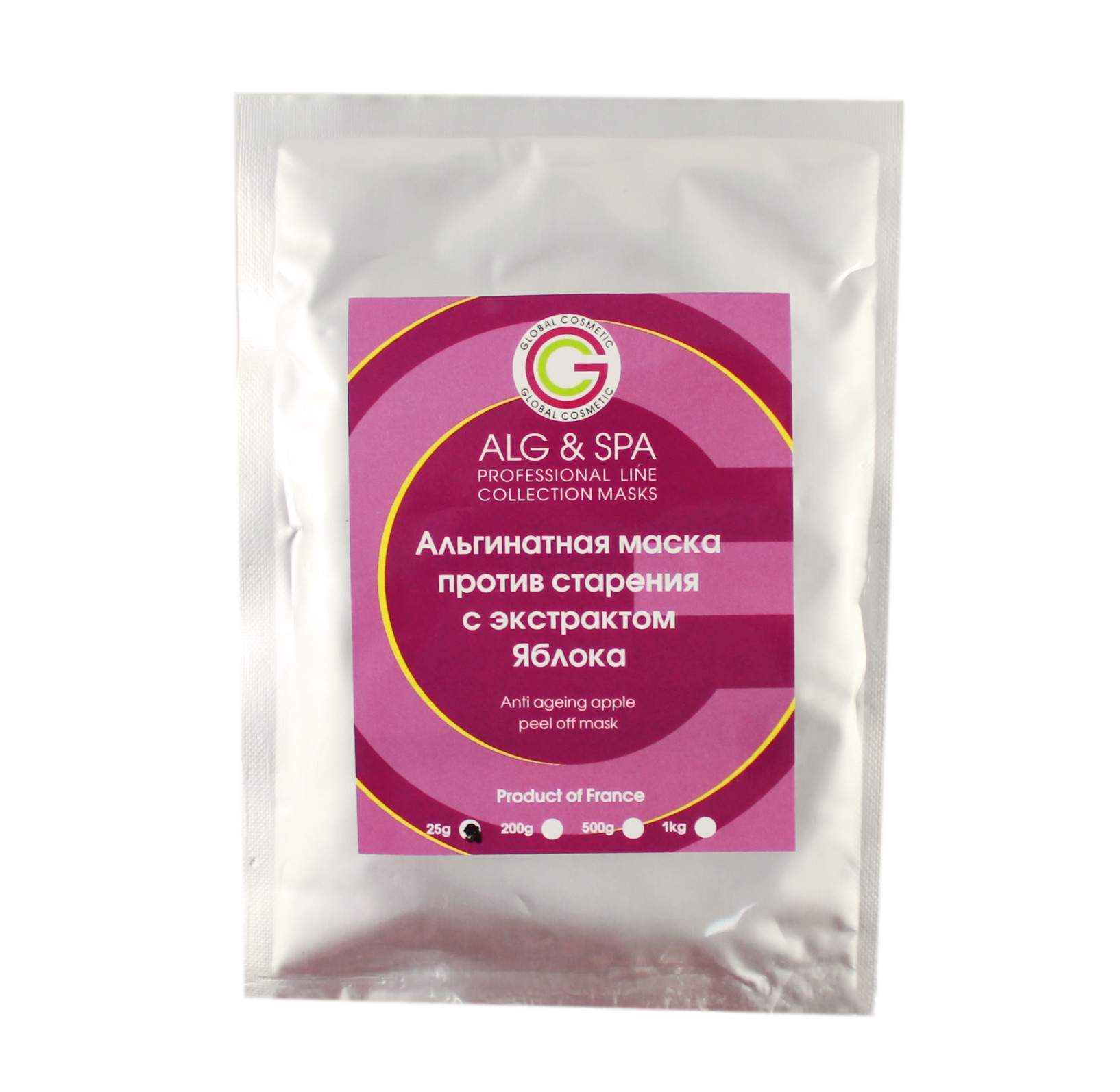 Маски для лица Alg & Spa, Альгинатная маска Alg Spa против старения кожи лица с экстрактом яблока 25 г
Маски для лица Alg & Spa, Альгинатная маска Alg Spa против старения кожи лица с экстрактом яблока 25 г