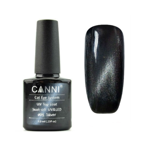 

Топовое покрытие для гель-лака Canni, Топовое покрытие Canni Cat Eyes 4 серебро 7,3 мл