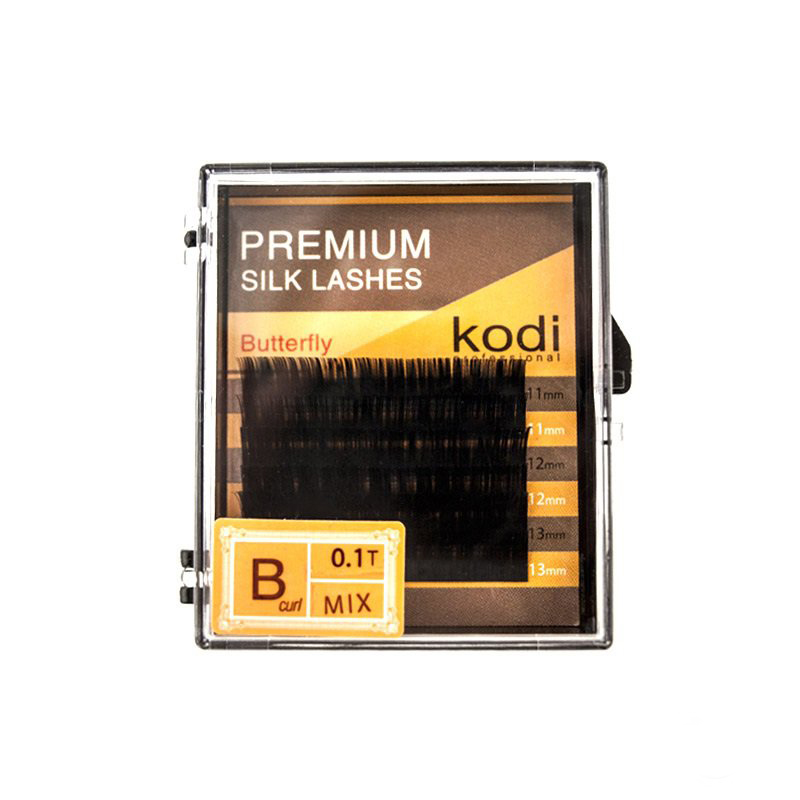 

Наращивание бровей и ресниц Kodi, Ресницы Kodi Mini Pack изгиб B 0.10 6 рядов: 11-2, 12-2, 13-2 упаковка Butterfly