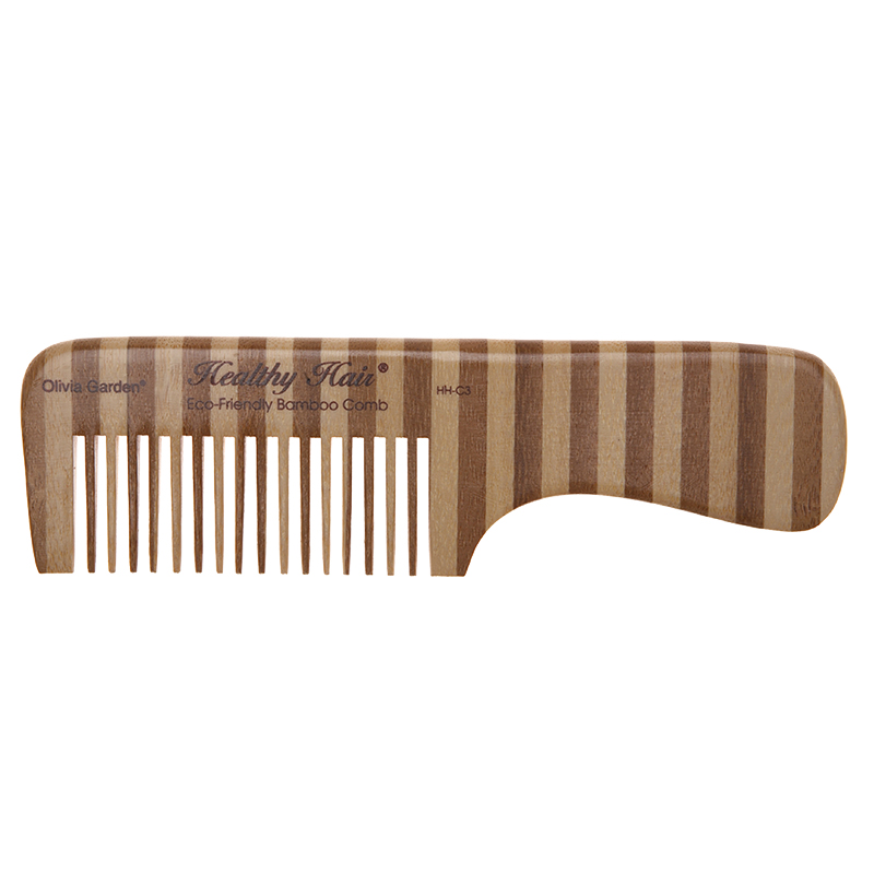 

Гребни Olivia Garden, Гребень Olivia Garden OGBHHC3 Healthy Hair comb 3 Бамбуковый