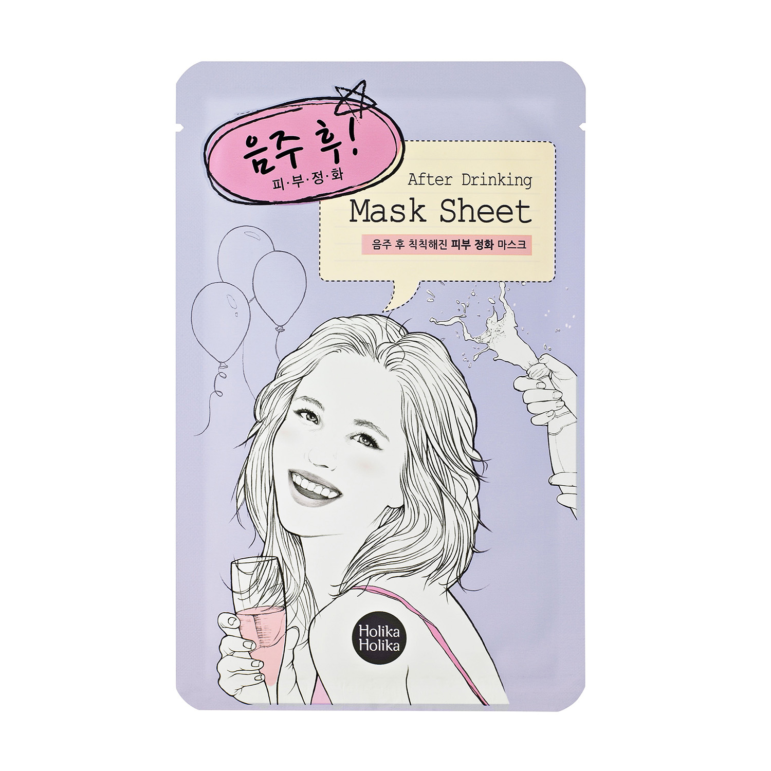 

Маски для лица Holika Holika, Тканевая маска для лица Holika Holika After Mask Sheet Drinking после вечеринки 18 мл