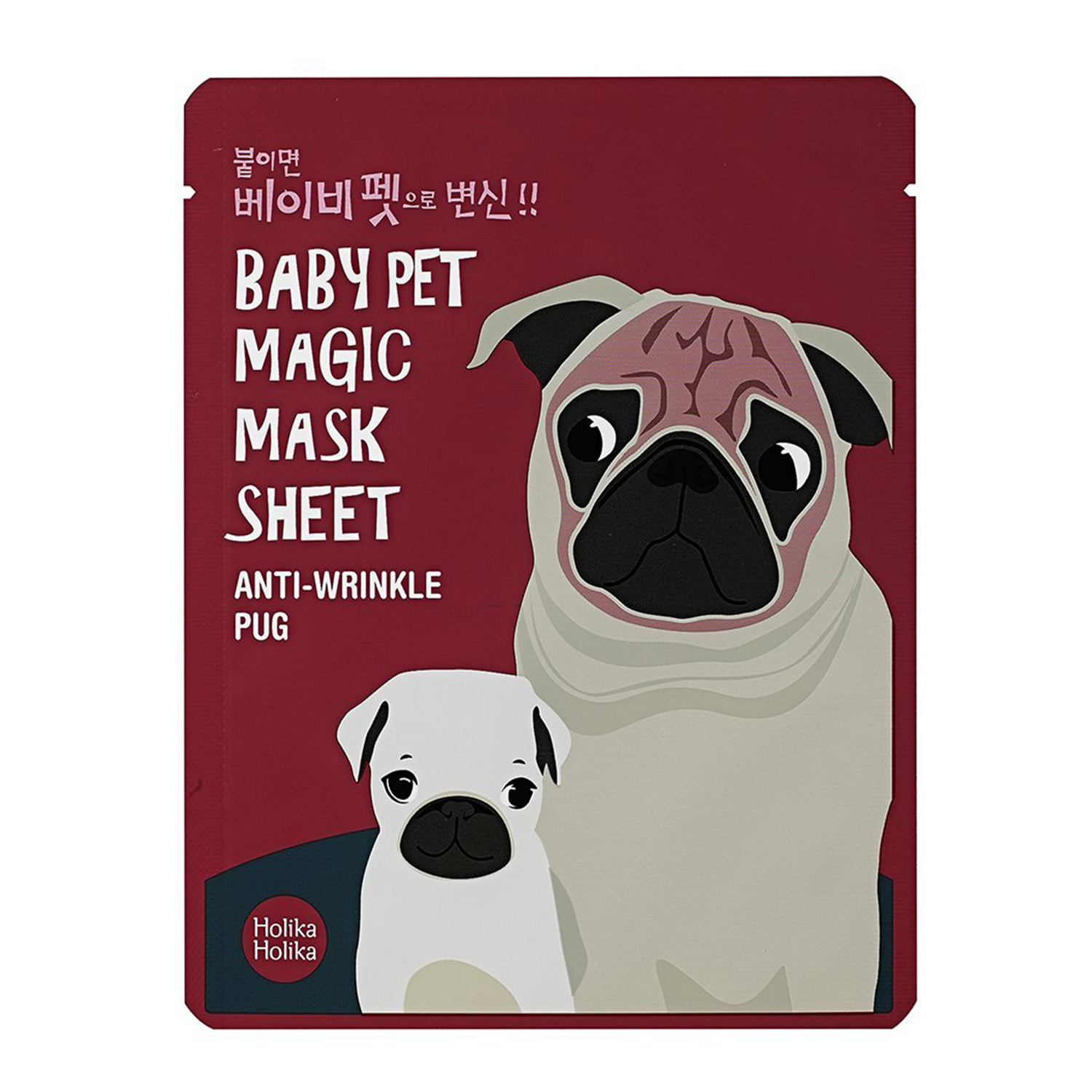 

Маски для лица Holika Holika, Тканевая маска для лица Holika Holika Baby Pet Magic Mask Sheet Anti-Wrinkle Pug Мопс антивозрастная 22 мл