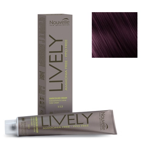 

Краска для волос Nouvelle Nouvelle, Крем-краска для волос Nouvelle Lively Hair Color 2.20 темно-лиловый 100 мл