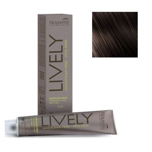 

Краска для волос Nouvelle Nouvelle, Крем-краска для волос Nouvelle Lively Hair Color 3 темно-каштановый 100 мл