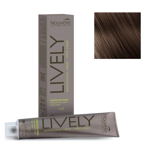 

Краска для волос Nouvelle Nouvelle, Крем-краска для волос Nouvelle Lively Hair Color 5 светло-каштановый 100 мл