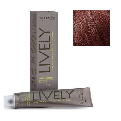 

Краска для волос Nouvelle Nouvelle, Крем-краска для волос Nouvelle Lively Hair Color 5.5 светло-каштановый махагон 100 мл