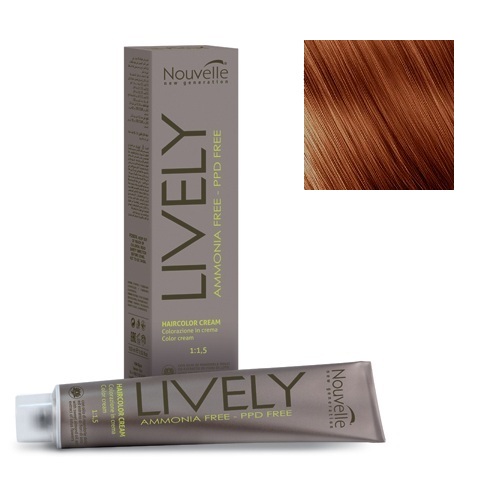 

Краска для волос Nouvelle Nouvelle, Крем-краска для волос Nouvelle Lively Hair Color 7.4 медный блонд 100 мл