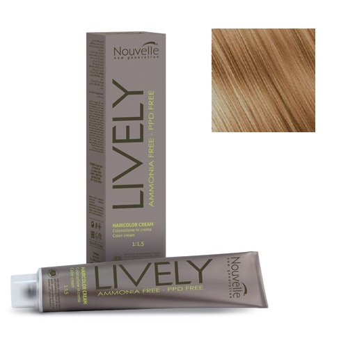 

Краска для волос Nouvelle Nouvelle, Крем-краска для волос Nouvelle Lively Hair Color 8.34 медно-золотистый светлый блонд 100 мл