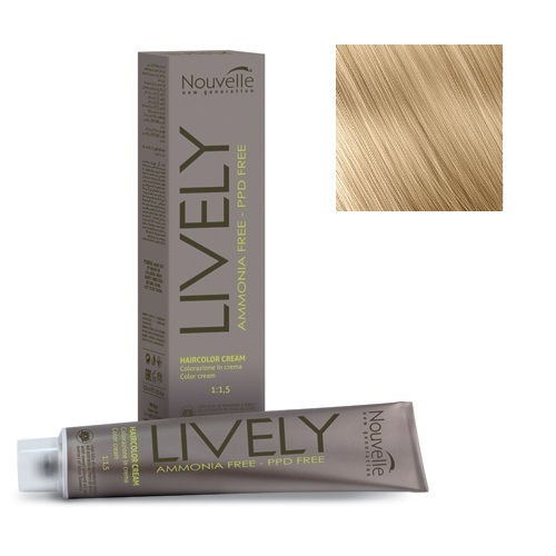 

Краска для волос Nouvelle Nouvelle, Крем-краска для волос Nouvelle Lively Hair Color 9 очень светлый блонд 100 мл