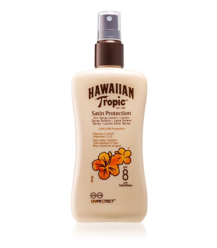 

Солнцезащитные средства Hawaiian Tropic, Спрей для загара Hawaiian Tropic Satin Protection водостойкий SPF 8 200 мл