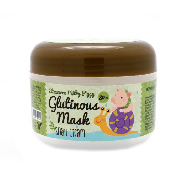 

Маски для лица Elizavecca, Маска-крем для лица Elizavecca Milky Piggy Glutinous 80% Snail Cream Mask восстанавливающая с муцином улитки 100 мл