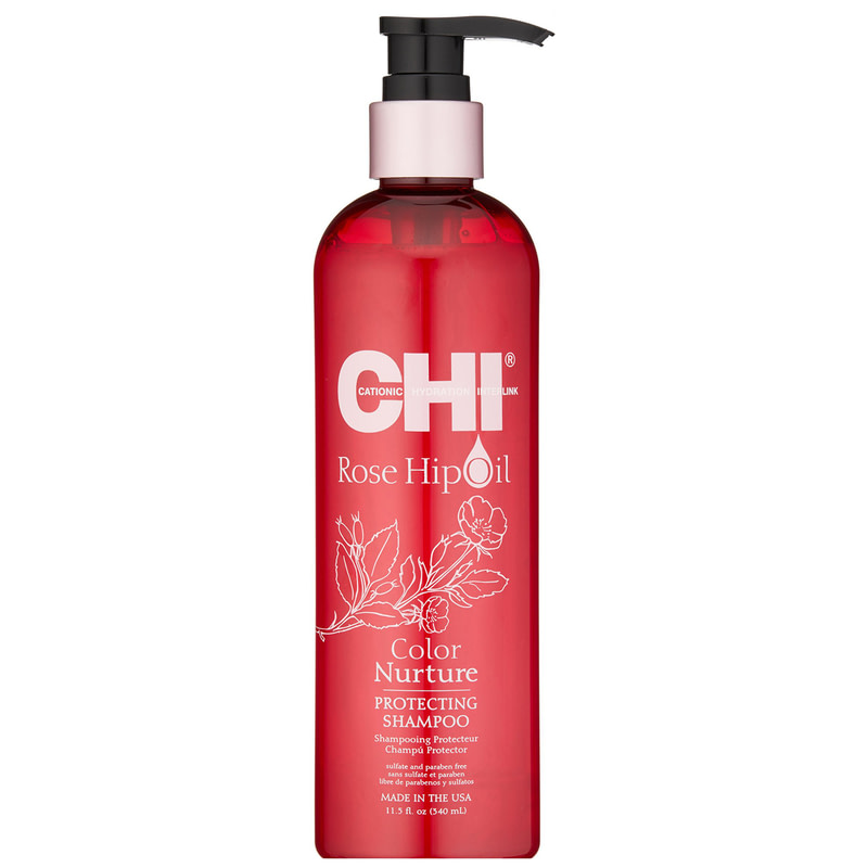 

Шампуни CHI, Шампунь CHI Rose Hip Oil Color Nurture Protecting защитный с маслом шиповника 340 мл