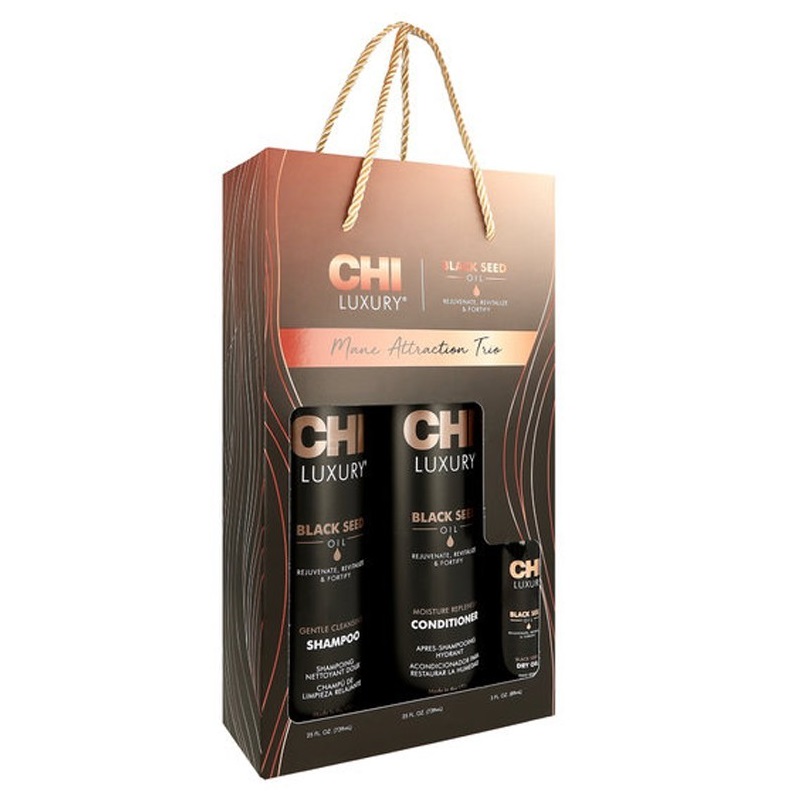 

Наборы CHI, Набор для волос CHI Luxury Mane Attraction Trio 739 мл+739 мл+89 мл