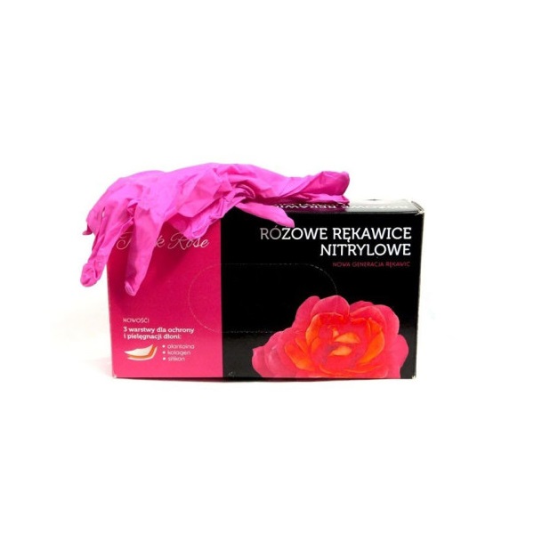 

Перчатки медицинские Doman, Перчатки нитриловые Doman XS Pink Rose 100 шт