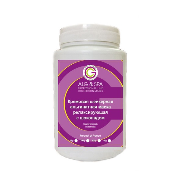 

Маски для лица Alg & Spa, Шейкерная Альгинатная маска Alg Spa кремовая с шоколадом релаксирующая 200 г
